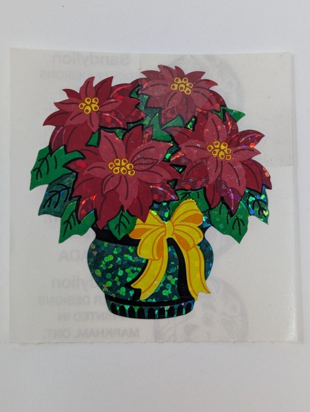 Sandylion Stickers Red Poinsettas Vintage